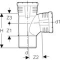 Silent Pro Bogen-Abzweig DN 90 x 90 87,5 Grad mit Muffen