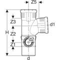 Silent Pro Kombi-Bogen-Eckabzweig 87,5 DN 90 x 90x 50 links mit Muffen